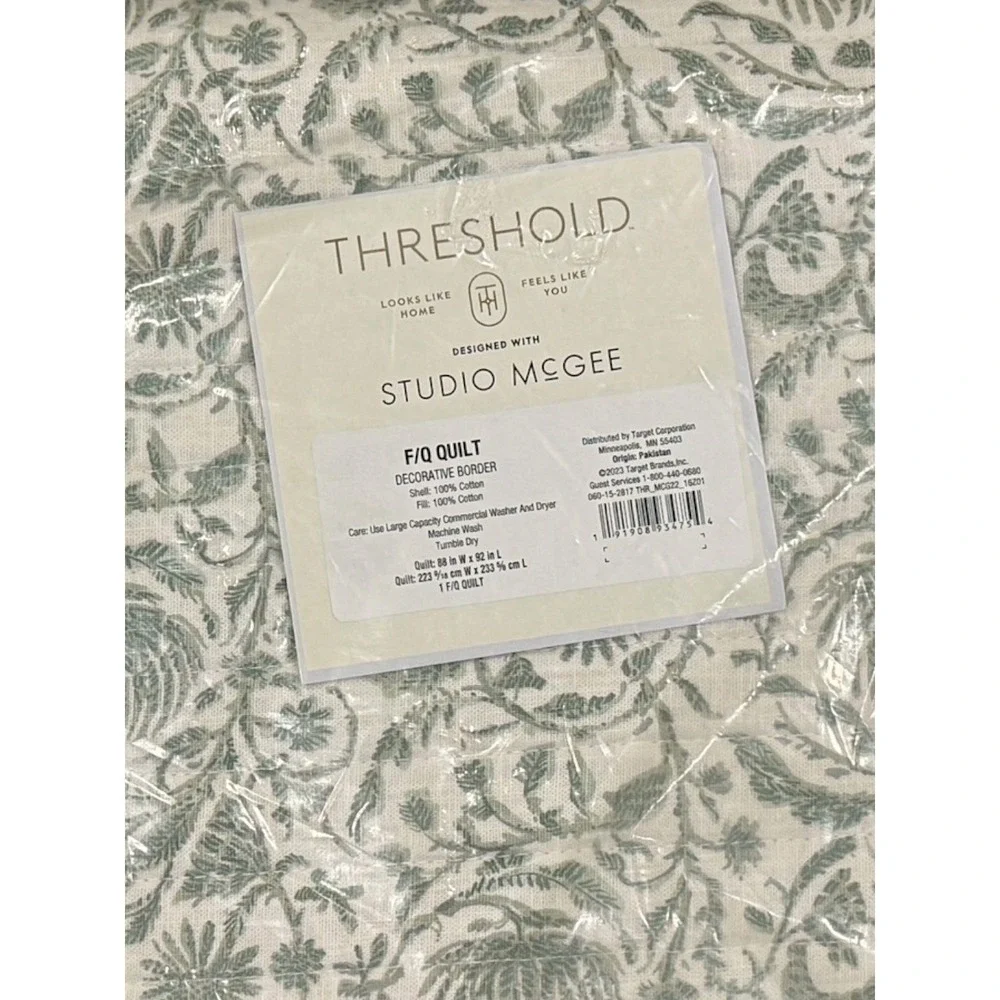 Queen Decorative Border Cotton Slub Print Quilt - Threshold Studio McGee
